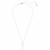 Pendentif Insigne, taille ronde, croix, blanc, plaqué rhodium Pendentif Insigne, taille ronde, croix, blanc, plaqué rhodium