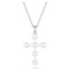 Pendentif Insigne, taille ronde, croix, blanc, plaqué rhodium Pendentif Insigne, taille ronde, croix, blanc, plaqué rhodium