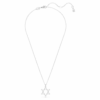 Pendentif Insigne, taille ronde, étoile, blanc, plaqué rhodium Pendentif Insigne, taille ronde, étoile, blanc, plaqué rhodium