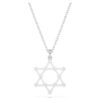 Pendentif Insigne, taille ronde, étoile, blanc, plaqué rhodium Pendentif Insigne, taille ronde, étoile, blanc, plaqué rhodium