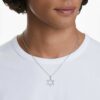 Pendentif Insigne, taille ronde, étoile, blanc, plaqué rhodium Pendentif Insigne, taille ronde, étoile, blanc, plaqué rhodium