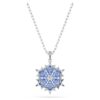 Pendentif « Magic » en forme de flocon de neige, bleu, plaqué rhodium