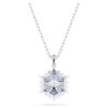 Pendentif « Magic » en forme de flocon de neige, bleu, plaqué rhodium