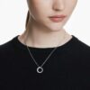Pendentif Matrix « Crystal Pearl », taille ronde, blanc, plaqué rhodium Pendentif Matrix « Crystal Pearl », taille ronde, blanc, plaqué rhodium
