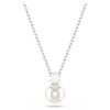 Pendentif Matrix « Crystal Pearl », taille ronde, blanc, plaqué rhodium Pendentif Matrix « Crystal Pearl », taille ronde, blanc, plaqué rhodium