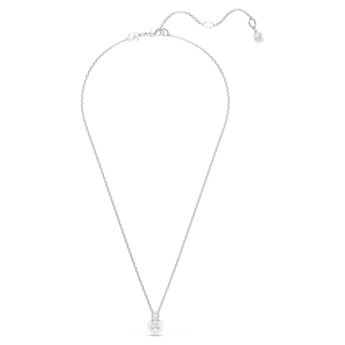 Pendentif Matrix « Crystal Pearl », taille ronde, blanc, plaqué rhodium Pendentif Matrix « Crystal Pearl », taille ronde, blanc, plaqué rhodium