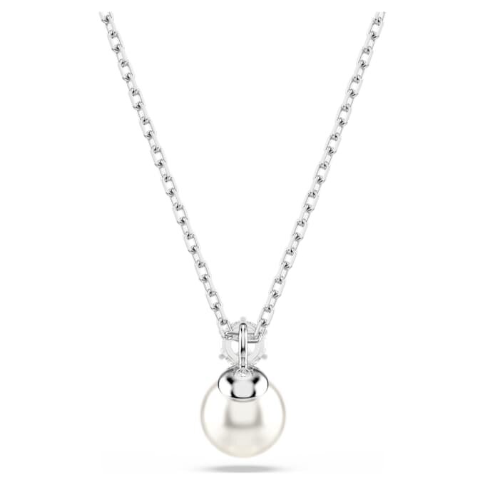 Pendentif Matrix « Crystal Pearl », taille ronde, blanc, plaqué rhodium Pendentif Matrix « Crystal Pearl », taille ronde, blanc, plaqué rhodium