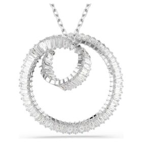Pendentif Matrix taille baguette, blanc, plaqué rhodium