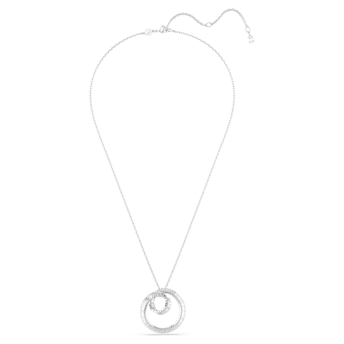 Pendentif Matrix taille baguette, blanc, plaqué rhodium Pendentif Matrix taille baguette, blanc, plaqué rhodium
