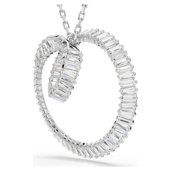 Pendentif Matrix taille baguette, blanc, plaqué rhodium Pendentif Matrix taille baguette, blanc, plaqué rhodium