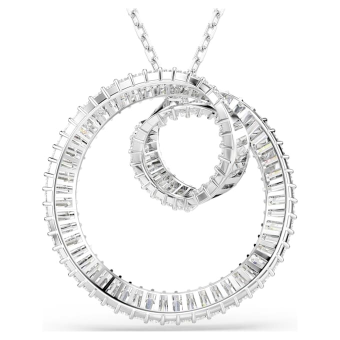 Pendentif Matrix taille baguette, blanc, plaqué rhodium Pendentif Matrix taille baguette, blanc, plaqué rhodium