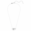 Pendentif Matrix taille baguette, nœud, blanc, plaqué rhodium Pendentif Matrix taille baguette, nœud, blanc, plaqué rhodium