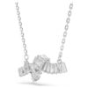 Pendentif Matrix taille baguette, nœud, blanc, plaqué rhodium Pendentif Matrix taille baguette, nœud, blanc, plaqué rhodium