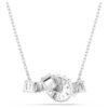 Pendentif Matrix taille baguette, nœud, blanc, plaqué rhodium Pendentif Matrix taille baguette, nœud, blanc, plaqué rhodium