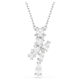 Pendentif Matrix à tailles variées, blanc, plaqué rhodium