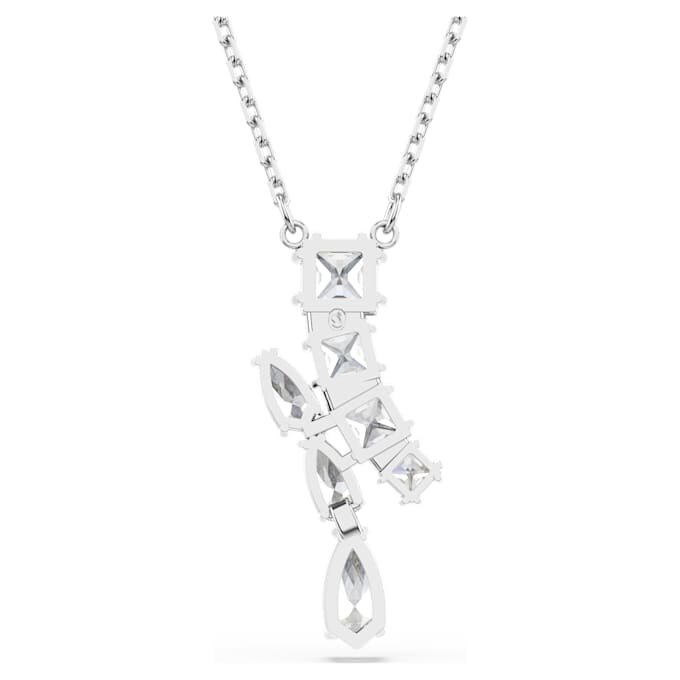 Pendentif Matrix à tailles variées, blanc, plaqué rhodium Pendentif Matrix à tailles variées, blanc, plaqué rhodium