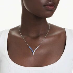 Pendentif Matrix à tailles variées, bleu, plaqué rhodium