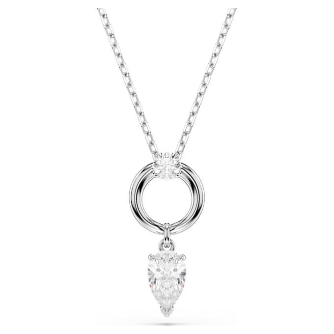 Pendentif Mesmera, taille poire, blanc, plaqué rhodium Pendentif Mesmera, taille poire, blanc, plaqué rhodium