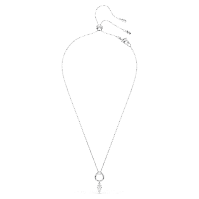 Pendentif Mesmera, taille poire, blanc, plaqué rhodium Pendentif Mesmera, taille poire, blanc, plaqué rhodium