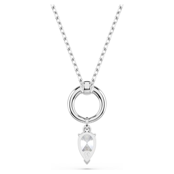 Pendentif Mesmera, taille poire, blanc, plaqué rhodium Pendentif Mesmera, taille poire, blanc, plaqué rhodium