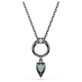 Pendentif Mesmera, tailles variées, gris, plaqué ruthénium
