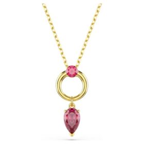 Pendentif Mesmera, tailles variées, rouge, plaqué or