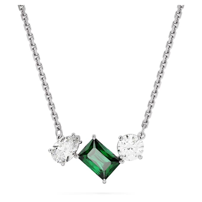 Pendentif Mesmera, tailles variées, vert, plaqué rhodium Pendentif Mesmera, tailles variées, vert, plaqué rhodium
