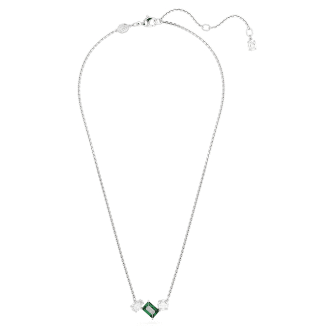 Pendentif Mesmera, tailles variées, vert, plaqué rhodium Pendentif Mesmera, tailles variées, vert, plaqué rhodium