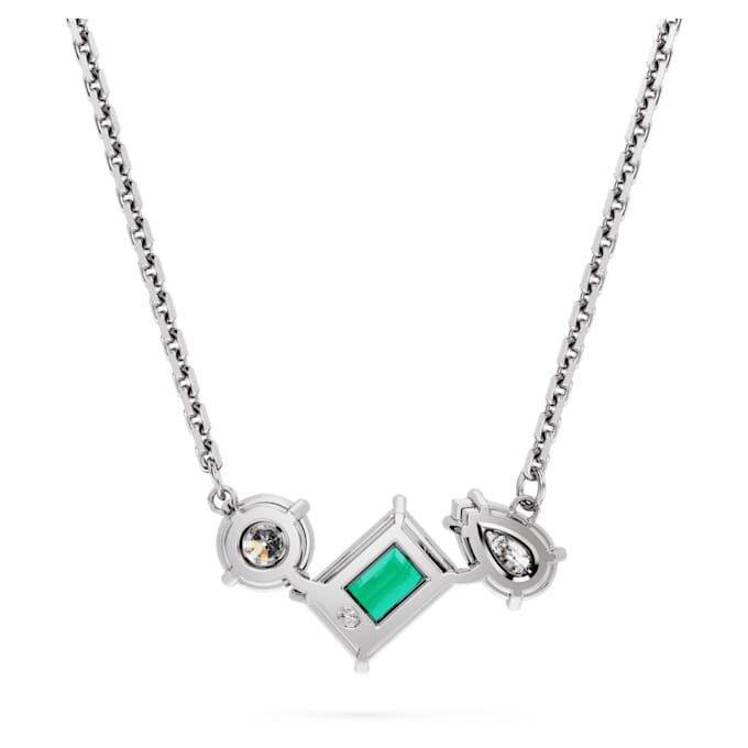 Pendentif Mesmera, tailles variées, vert, plaqué rhodium Pendentif Mesmera, tailles variées, vert, plaqué rhodium
