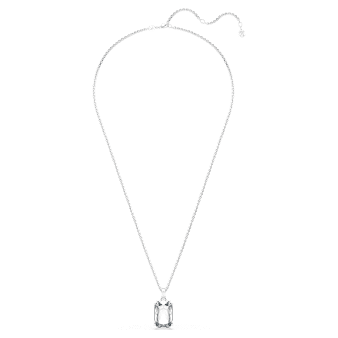 Pendentif Millenia taille octogonale, blanc, plaqué rhodium Pendentif Millenia taille octogonale, blanc, plaqué rhodium