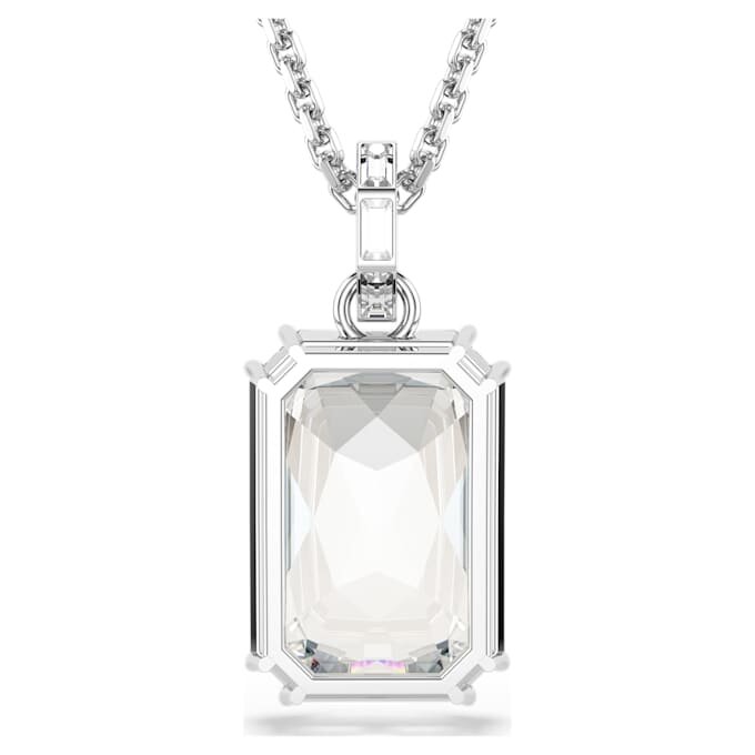 Pendentif Millenia taille octogonale, blanc, plaqué rhodium Pendentif Millenia taille octogonale, blanc, plaqué rhodium