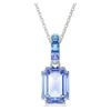 Pendentif Millenia, taille octogonale, bleu, plaqué rhodium Pendentif Millenia, taille octogonale, bleu, plaqué rhodium