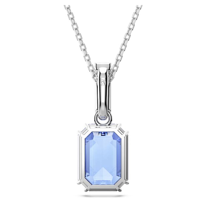 Pendentif Millenia, taille octogonale, bleu, plaqué rhodium Pendentif Millenia, taille octogonale, bleu, plaqué rhodium