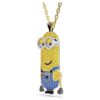 Pendentif Minions Kevin pavé, multicolore, plaqué or