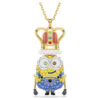 Pendentif Minions King Bob pavé, multicolore, plaqué or Pendentif Minions King Bob pavé, multicolore, plaqué or