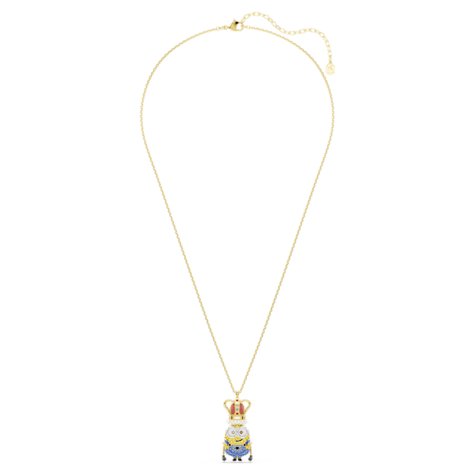 Pendentif Minions King Bob pavé, multicolore, plaqué or Pendentif Minions King Bob pavé, multicolore, plaqué or