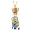 Pendentif Minions King Bob pavé, multicolore, plaqué or Pendentif Minions King Bob pavé, multicolore, plaqué or