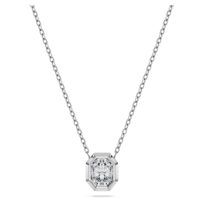 Pendentif octogonal avec diamants synthétiques 0,5 ct au total, forme octogonale, or blanc 14 carats Pendentif octogonal avec diamants synthétiques 0,5 ct au total, forme octogonale, or blanc 14 carats