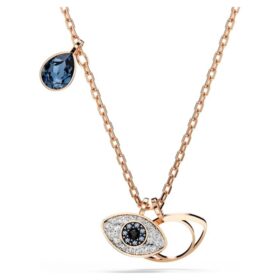 Pendentif « Œil » Symbolica, multicolore, plaqué or rose