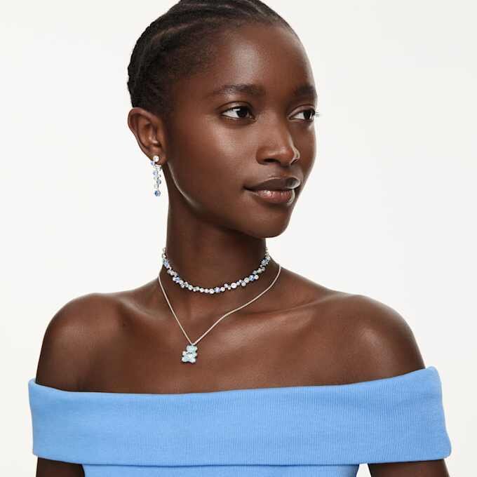 Collier Constella, tailles variées, bleu, plaqué rhodium Collier Constella, tailles variées, bleu, plaqué rhodium