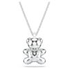 Pendentif ours en peluche, bleu, plaqué rhodium Pendentif ours en peluche, bleu, plaqué rhodium