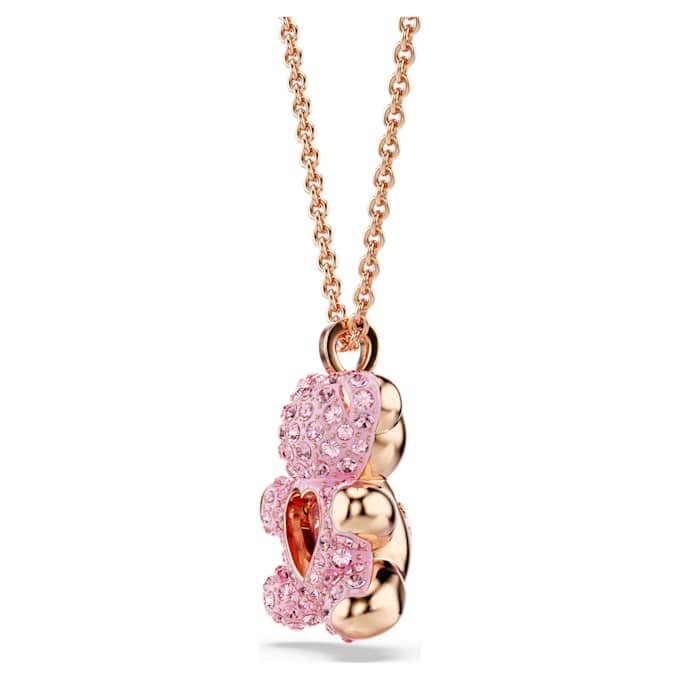 Pendentif ours en peluche, rose, plaqué or rose Pendentif ours en peluche, rose, plaqué or rose