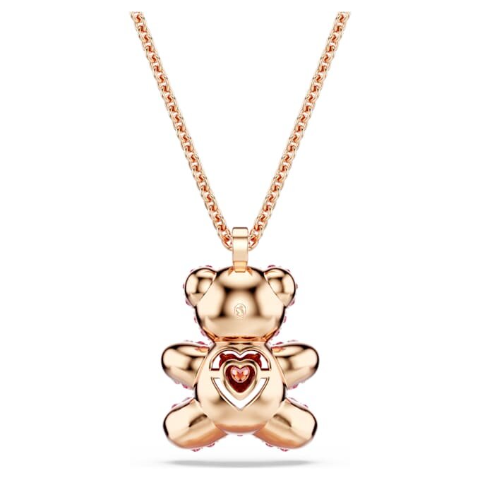 Pendentif ours en peluche, rose, plaqué or rose Pendentif ours en peluche, rose, plaqué or rose
