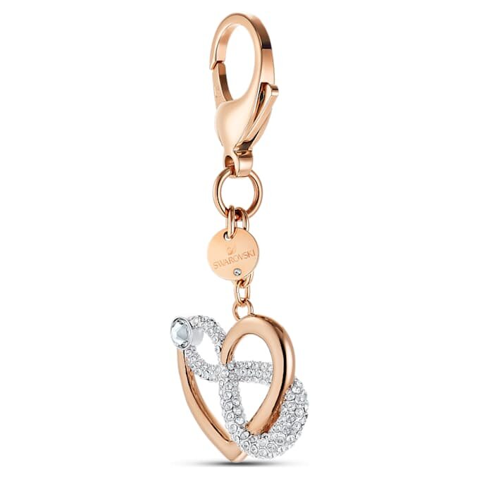 Pendentif pour sac « Infinity and Heart », blanc, finition métaux mélangés Pendentif pour sac « Infinity and Heart », blanc, finition métaux mélangés