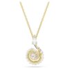 Pendentif serpent avec perle en cristal, tailles variées, Année du Serpent, blanc, plaqué or