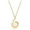 Pendentif serpent avec perle en cristal, tailles variées, Année du Serpent, blanc, plaqué or