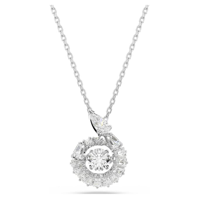 Pendentif serpent à tailles variées, Année du serpent, blanc, plaqué rhodium Pendentif serpent à tailles variées, Année du serpent, blanc, plaqué rhodium