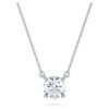 Pendentif solitaire Eternity avec diamants synthétiques, 1 ct au total, forme ronde, or blanc 14 carats Pendentif solitaire Eternity avec diamants synthétiques, 1 ct au total, forme ronde, or blanc 14 carats