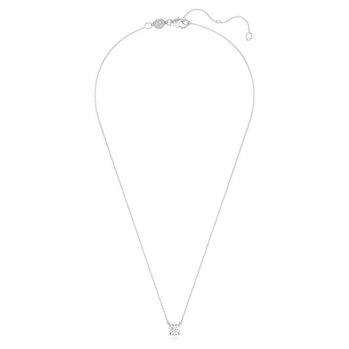 Pendentif solitaire Eternity avec diamants synthétiques, 1 ct au total, forme ronde, or blanc 14 carats Pendentif solitaire Eternity avec diamants synthétiques, 1 ct au total, forme ronde, or blanc 14 carats