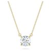 Pendentif solitaire Eternity avec diamants synthétiques, 1 ct au total, forme ronde, or jaune 14 carats Pendentif solitaire Eternity avec diamants synthétiques, 1 ct au total, forme ronde, or jaune 14 carats
